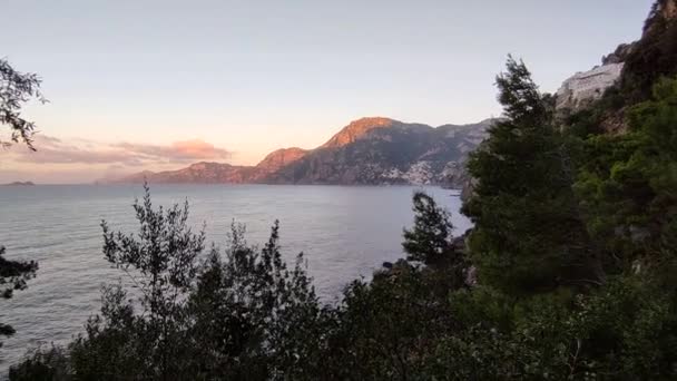 Praiano Kampania Włochy Października 2022 Przegląd Wybrzeża Schodów Wejściowych Lido — Wideo stockowe
