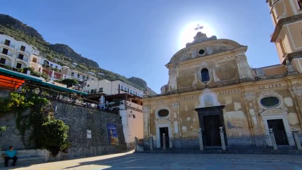 Praiano Campania Talya Ekim 2022 San Gennaro Kilisesi Nin Kilise — Stok video