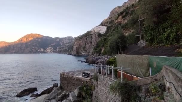 Praiano Campania Itália Outubro 2022 Vista Geral Costa Desde Escada — Vídeo de Stock