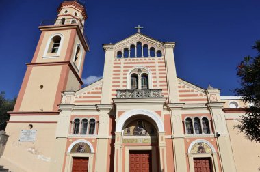 Conca dei Marini, Campania, İtalya - 1 Ekim 2022: San Pancrazio Martire Kilisesi