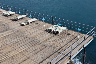 Conca dei Marini, Campania, İtalya - 1 Ekim 2022: Lido Capo di Conca Sonbaharda