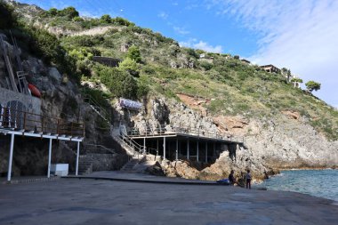 Conca dei Marini, Campania, İtalya - 1 Ekim 2022: Lido Capo di Conca Sonbaharda