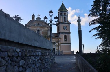 Praiano, Campania, Italy - October 2, 2022: 16th century church of San Gennaro in the hamlet of Vettica Maggiore clipart