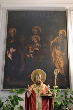 Praiano, Campania, İtalya - 2 Ekim 2022: 16. yüzyıl San Gennaro Kilisesi