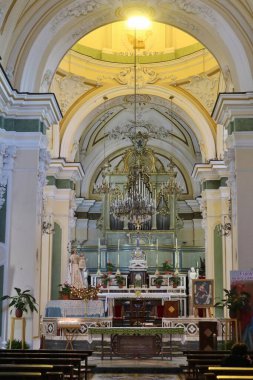 Praiano, Campania, İtalya - 2 Ekim 2022: 16. yüzyıl San Gennaro Kilisesi