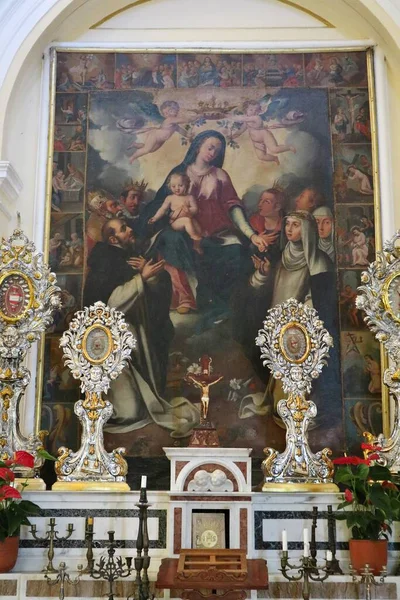 Praiano Kampanien Italien Oktober 2022 Innenausbau Der Kirche San Gennaro — Stockfoto