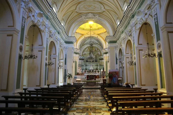 Praiano Kampanien Italien Oktober 2022 Innenausbau Der Kirche San Gennaro — Stockfoto