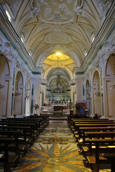 Praiano Campania Olaszország 2022 Október Századi San Gennaro Templom Belseje — Stock Fotó