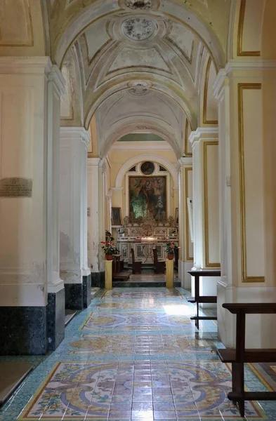 Praiano Campania Italia Octubre 2022 Interior Iglesia San Genaro Del —  Fotos de Stock