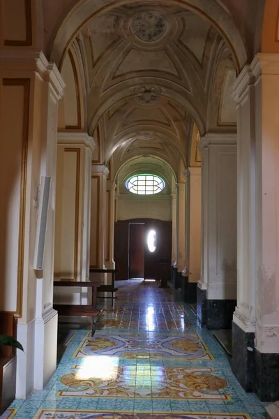 Praiano Campania Itália Outubro 2022 Interior Igreja San Gennaro Século — Fotografia de Stock