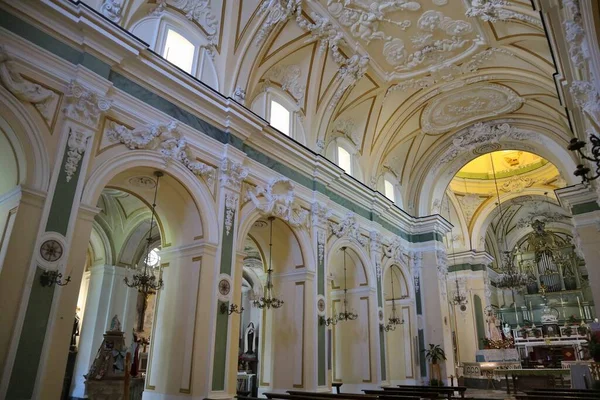 Praiano Campania Itália Outubro 2022 Interior Igreja San Gennaro Século — Fotografia de Stock