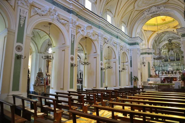 Praiano Campania Italia Octubre 2022 Interior Iglesia San Genaro Del — Foto de Stock