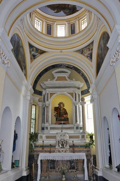 Praiano Campania Italia Octubre 2022 Interior Iglesia San Luca Evangelista — Foto de Stock