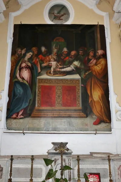 イタリア カンパニア州プライアーノ 2022年10月2日16世紀サン エバンジェリスト教会内部 — ストック写真