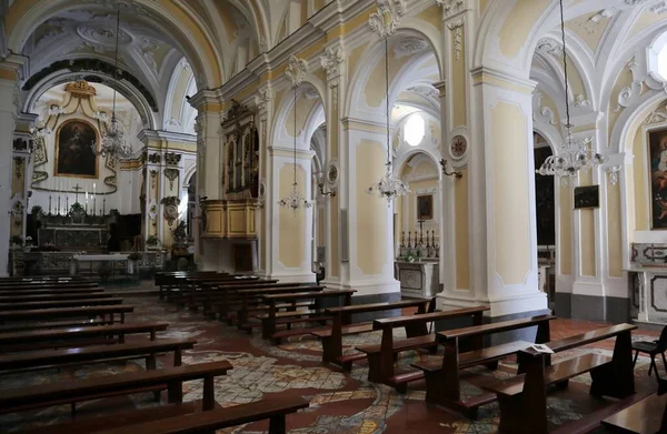 Praiano Campania Italia Octubre 2022 Interior Iglesia San Luca Evangelista — Foto de Stock