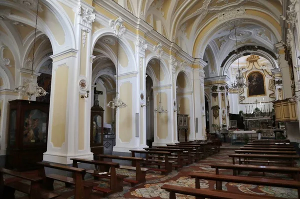 Praiano Campania Olaszország 2022 Október Századi San Luca Evangelista Templom — Stock Fotó