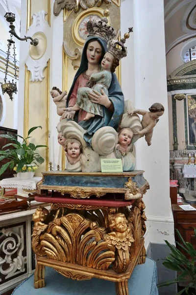 Praiano Campania Itália Outubro 2022 Interior Igreja San Luca Evangelista — Fotografia de Stock