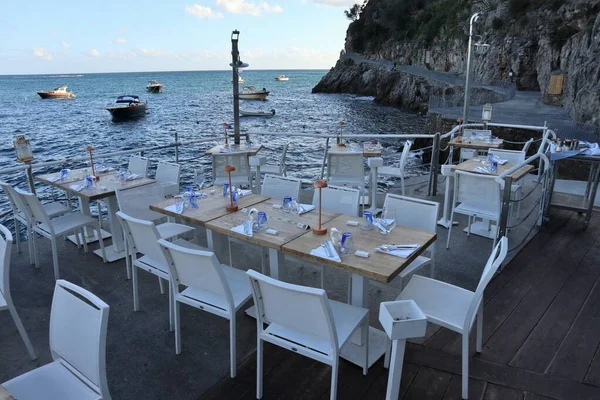 Praiano Campania Italia Octubre 2022 Restaurante Panorámico Costa Marina Praia — Foto de Stock