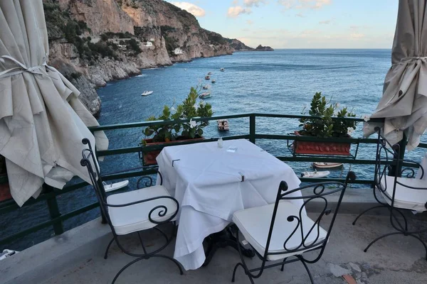 Praiano Campania Italy October 2022 Panoramic Restaurant Coast Marina Praia — Stock Photo, Image
