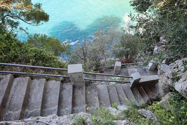 Praiano Kampanien Italien Oktober 2022 Zugang Zur Kleinen Bucht Von — Stockfoto