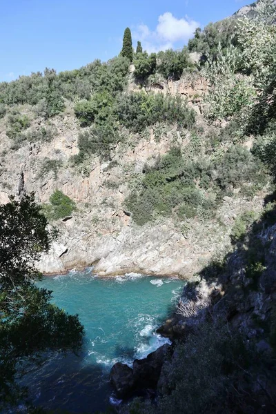 Praiano Kampánie Itálie Října 2022 Panoramatický Pohled Pobřeží Amalfi Malého — Stock fotografie