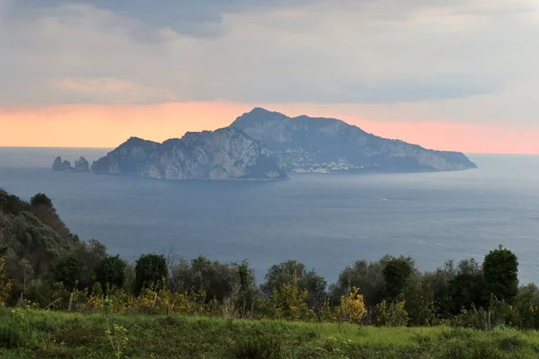 Massa Lubrense Campania Itália Março 2022 Capri Caminho Costeiro Que — Fotografia de Stock