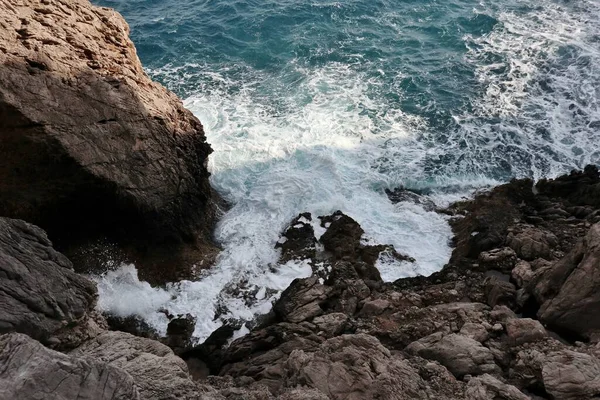 Massa Lubrense Campania Italy March 2022 Cliff Punta Campanella Cave — Stock Photo, Image