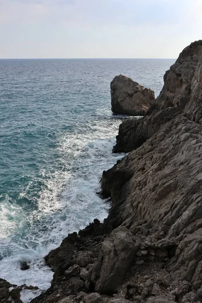 Massa Lubrense Campania Italy March 2022 Cliff Punta Campanella Cave — Stock Photo, Image