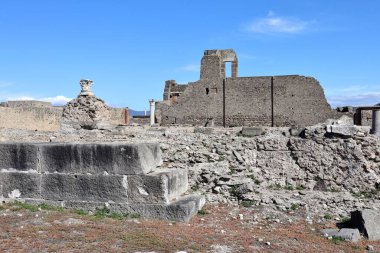 Pompeii, Campania, İtalya - 14 Ekim 2021: Venüs Tapınağı 'ndaki Pompeii Arkeoloji Parkı