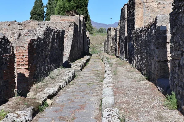 Pompeia Campânia Itália Outubro 2021 Beco Narciso Parque Arqueológico Pompeia — Fotografia de Stock