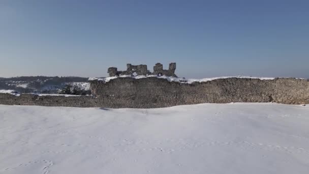 Вид Средневековый Кременецкий Замок Xiii Века Воздуха Территории Украины — стоковое видео