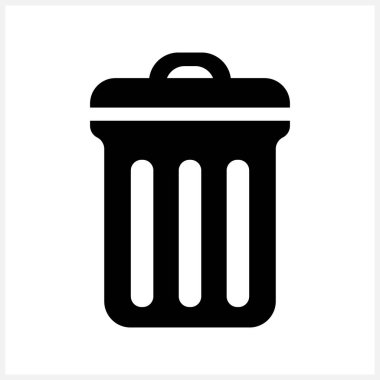 Çöp kutusu simgesi beyaza izole edildi. Geri dönüştürülmüş sembol. Vektör hisse senedi çizimi. EPS 10