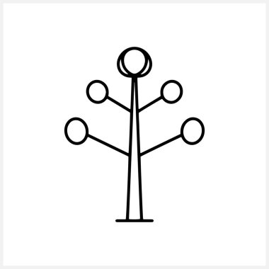 Karalama ağacı klipsi sanatı izole edildi. Taslak simgesi. Vektör hisse senedi çizimi. EPS 10