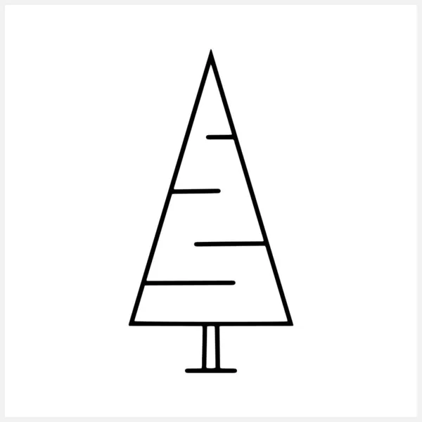 Икона Елки Изолирована Белом Рождественский Скетч Векторная Иллюстрация Eps — стоковый вектор