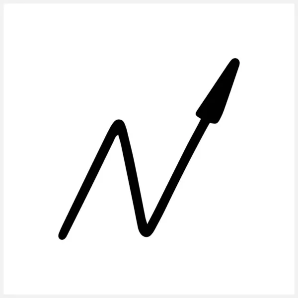 Icona Freccia Doodle Isolato Sul Bianco Linea Arte Disegnata Mano — Vettoriale Stock