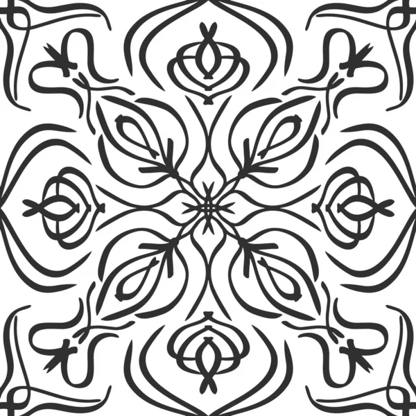 Лінія Безшовного Візерунка Ізольована Ручне Малюнкове Мистецтво Doodle Ескіз Векторна — стоковий вектор