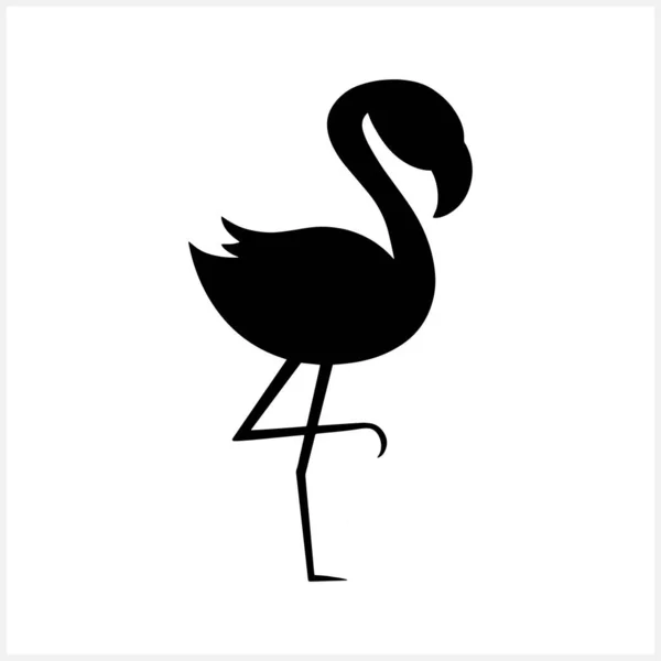 Doodle Flamant Rose Clip Art Isolé Art Animal Oiseau Pochoir — Image vectorielle