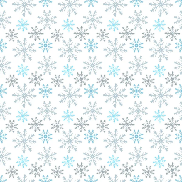 Patrón Sin Costuras Copo Nieve Aislado Blanco Ilustración Stock Vector — Archivo Imágenes Vectoriales