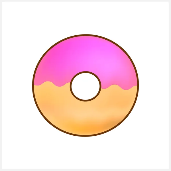 白色上孤立的甜甜圈图标 食品贴纸 标志设计 矢量股票说明 Eps — 图库矢量图片