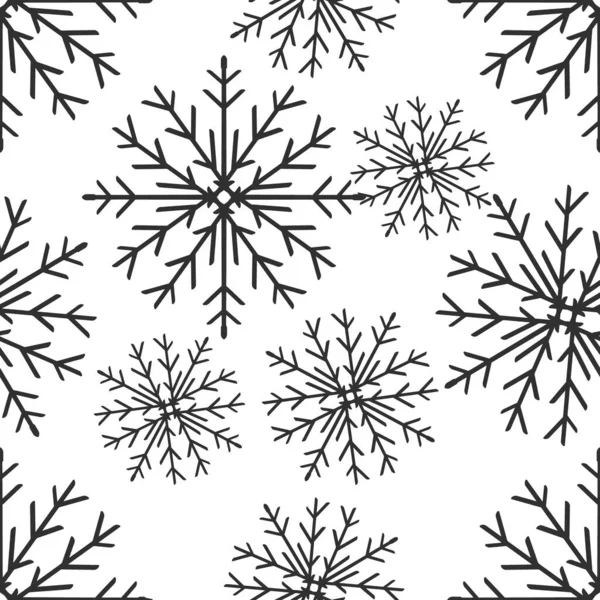 Снежинка Бесшовная Изолированная Белом Иллюстрация Векторного Запаса Xmas Eps — стоковый вектор