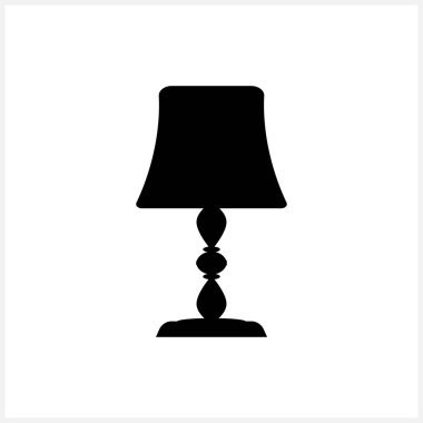 Ev için zemin lambası. Evin içi, bilgisayar oyunları. Stencil vektör stok illüstrasyonu. EPS 10