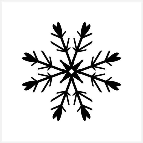 Sneeuwvlokje Pictogram Geïsoleerd Wit Kerst Winterembleem Kerst Ontwerp Vector Stock — Stockvector