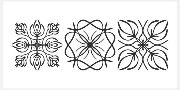 Линия Винтажный Элемент Изолирован Ручное Рисование Рисунок Абстрактного Цветка Векторная — стоковый вектор