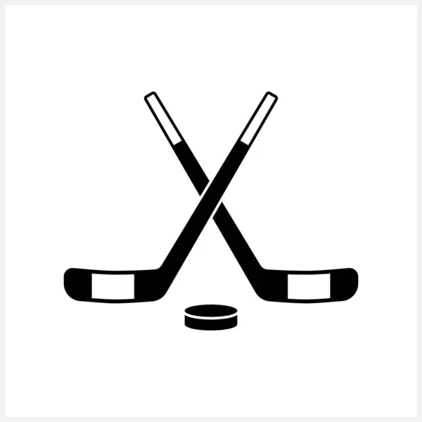 Icône Hockey Isolé Panneau Sport Hiver Illustration Stock Vecteurs Pochoir — Image vectorielle
