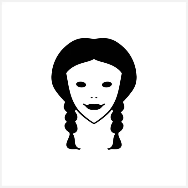 Девушка Дудл Клипарт Изолирована Ручное Рисование Аватары Иллюстрация Векторного Трафарета — стоковый вектор