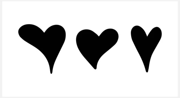Doodle Hjärta Clipart Isolerad Vitt Valencine Dag Symbol Stencil Vektor — Stock vektor