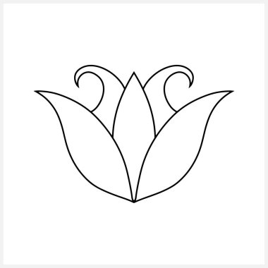 Lotus çiçeği karalama ikonu izole edildi. Taslak vektör stok çizimi. EPS 10