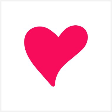 Doodle Heart klibi izole edildi. Valencine Günü sembolü. Stencil vektör stok illüstrasyonu. EPS 10