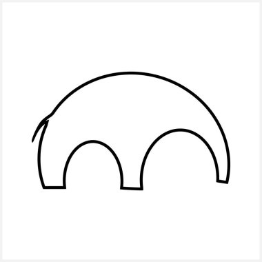 Eşkal hayvanı izole edilmiş. Fil klipsi. Vektör hisse senedi çizimi. EPS 10