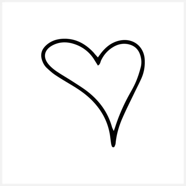 Doodle Cuore Clipart Isolato Simbolo Del Giorno Valencine Illustrazione Dello — Vettoriale Stock